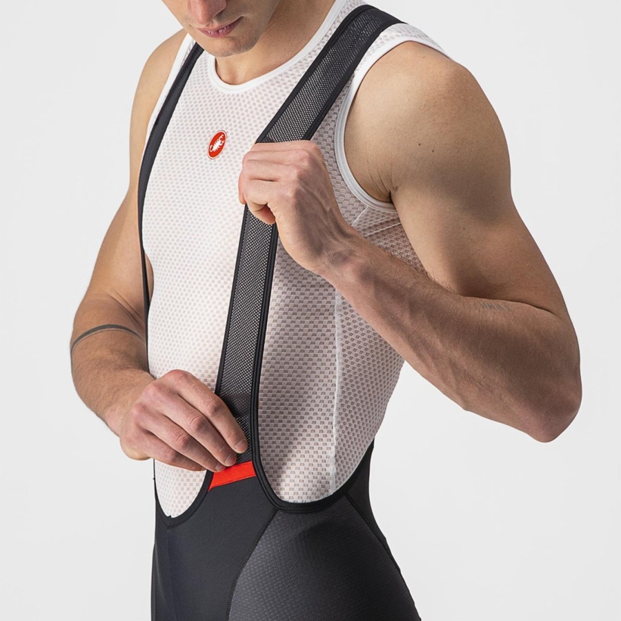 Castelli COMPETIZIONE KIT Korte Broek Met Slabbetje Heren Zwart Zilver Grijs | 596810WVY