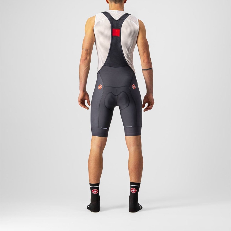 Castelli COMPETIZIONE Korte Broek Met Slabbetje Heren Donkergrijs | 279405ACO