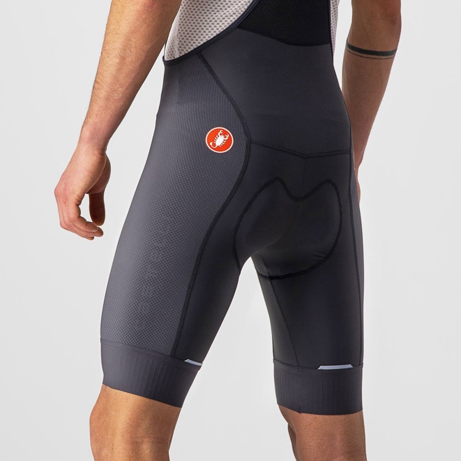 Castelli COMPETIZIONE Korte Broek Met Slabbetje Heren Donkergrijs | 279405ACO