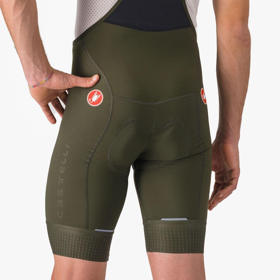 Castelli COMPETIZIONE Korte Broek Met Slabbetje Heren Diepgroen | 728013HZT