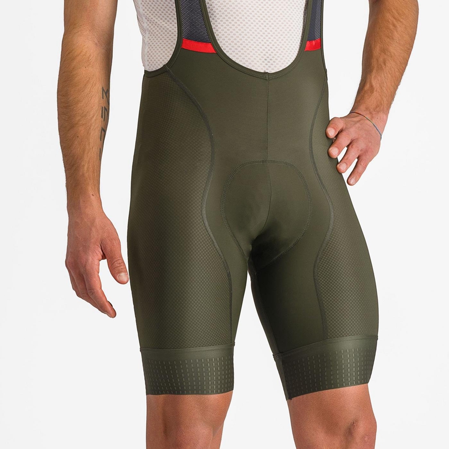 Castelli COMPETIZIONE Korte Broek Met Slabbetje Heren Diepgroen | 728013HZT