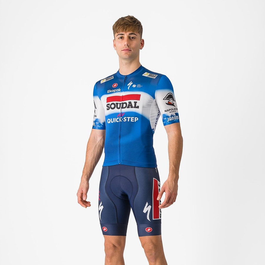 Castelli COMPETIZIONE Korte Broek Met Slabbetje Heren Blauw | 176329RXQ