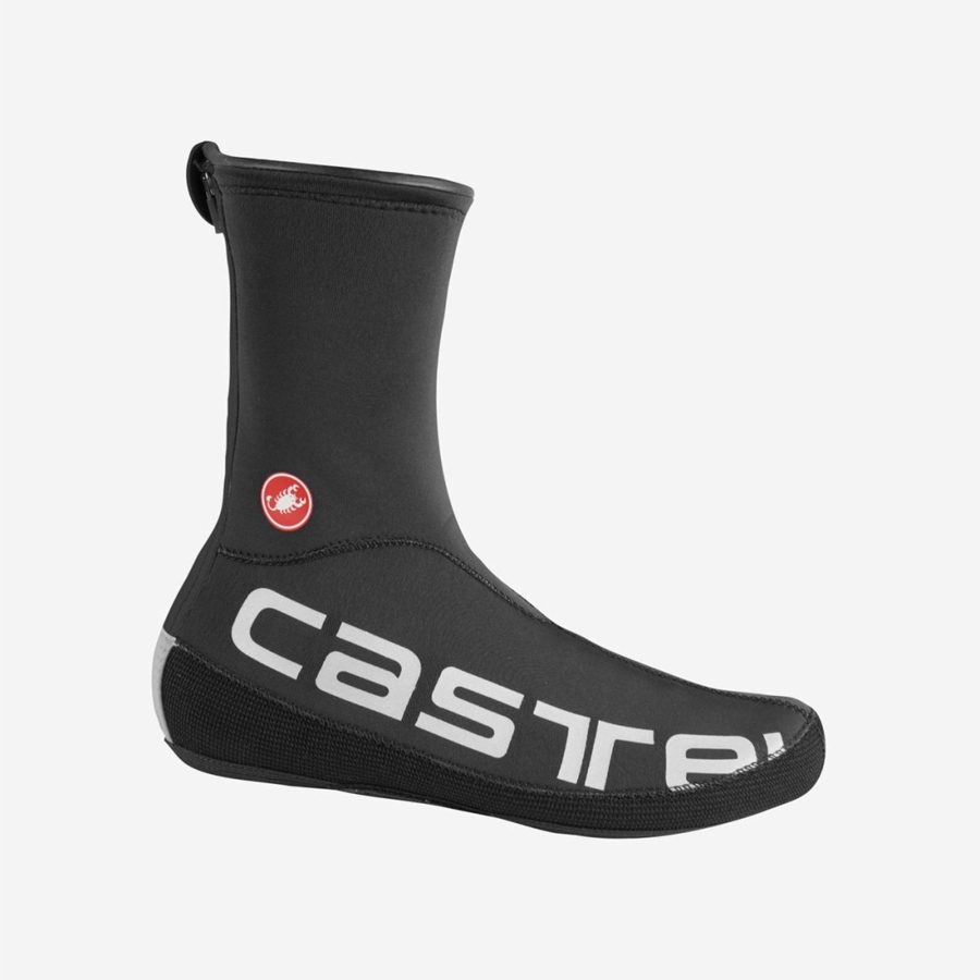 Castelli DILUVIO UL Overschoenen Heren Zwart Zilver | 357914BZU