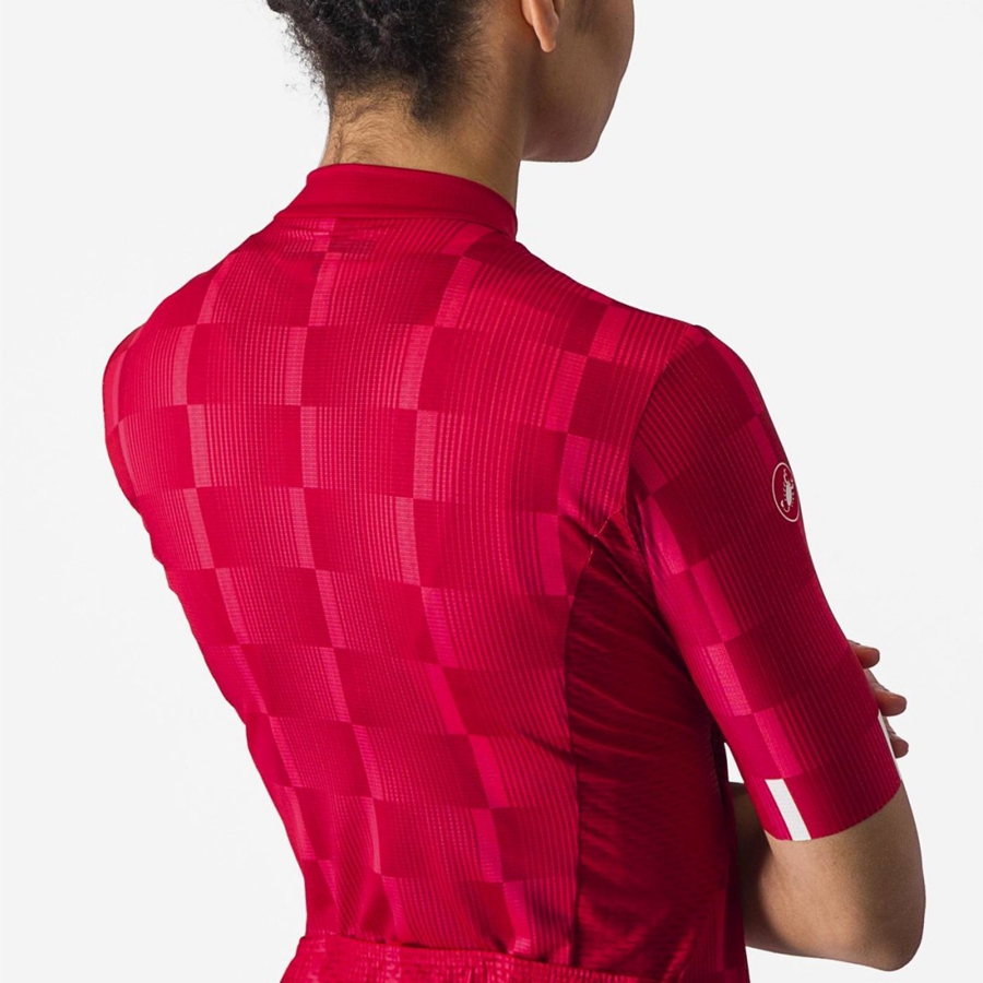 Castelli DIMENSIONE Jersey Dames Rood Wit | 793160QOJ