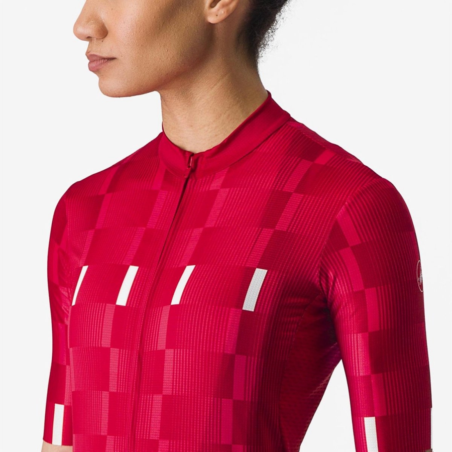 Castelli DIMENSIONE Jersey Dames Rood Wit | 793160QOJ