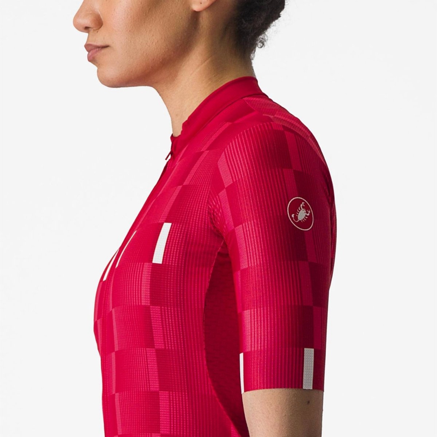 Castelli DIMENSIONE Jersey Dames Rood Wit | 793160QOJ