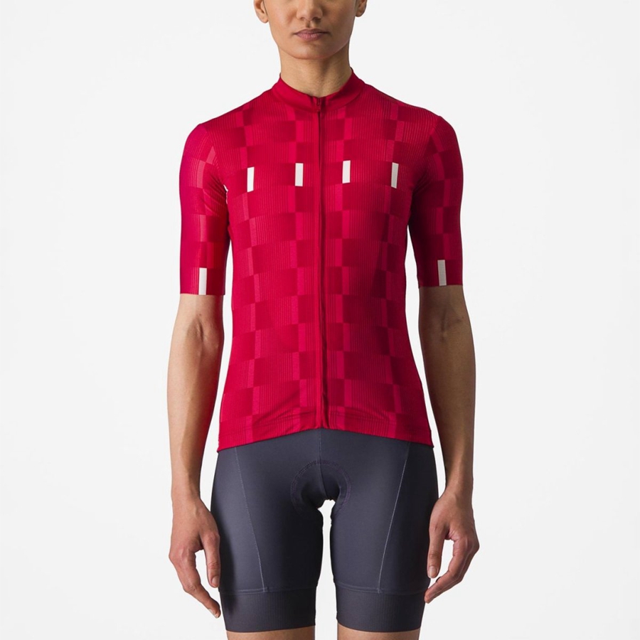 Castelli DIMENSIONE Jersey Dames Rood Wit | 793160QOJ