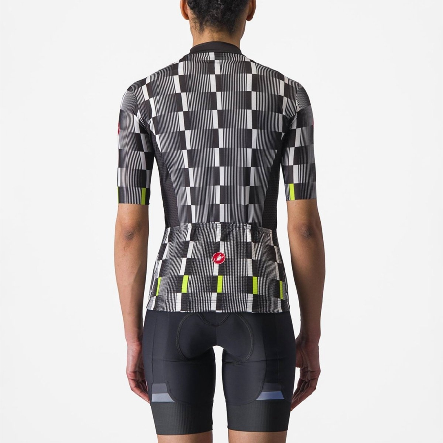 Castelli DIMENSIONE Jersey Dames Zwart Wit Lichtgroen | 817243CAY