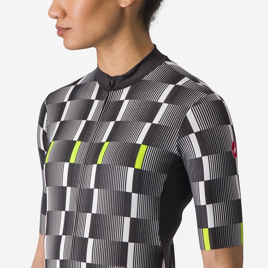 Castelli DIMENSIONE Jersey Dames Zwart Wit Lichtgroen | 817243CAY