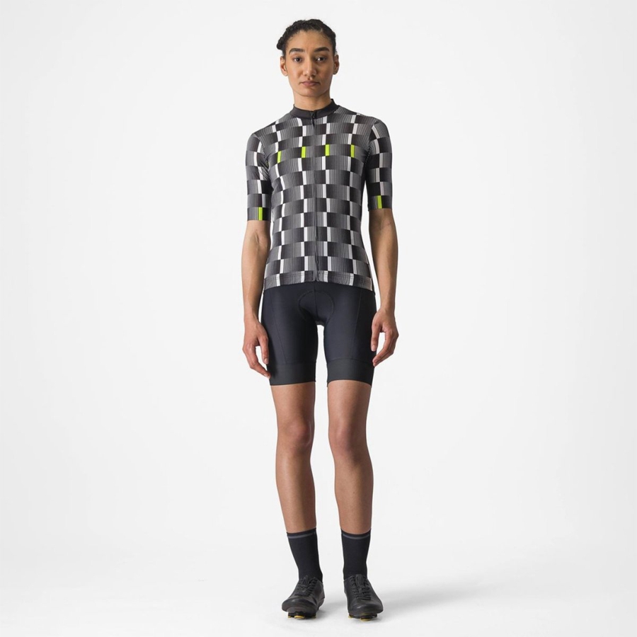 Castelli DIMENSIONE Jersey Dames Zwart Wit Lichtgroen | 817243CAY