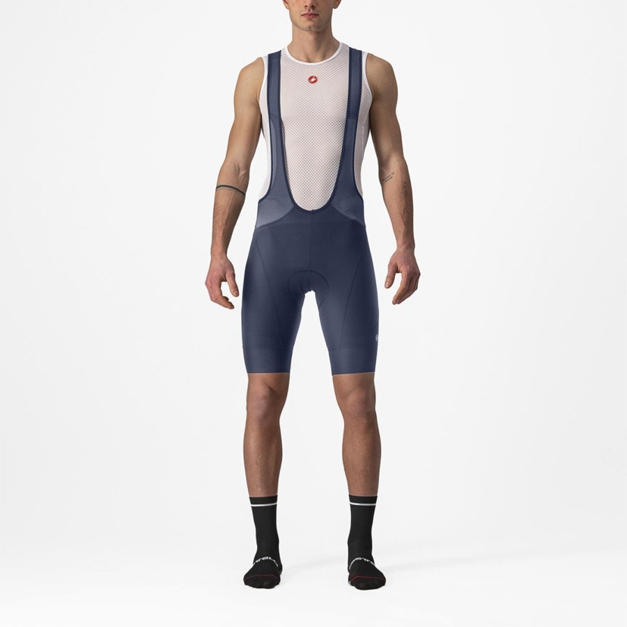 Castelli ENDURANCE 3 Korte Broek Met Slabbetje Heren Blauw | 587390ACW