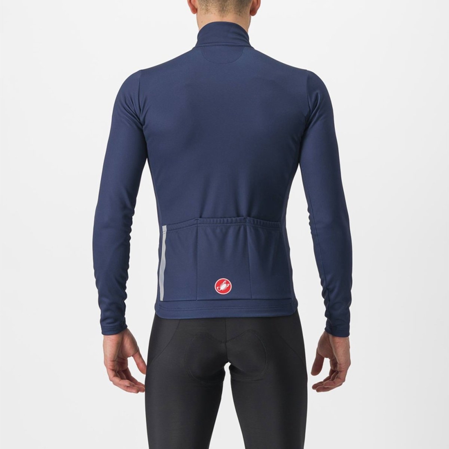 Castelli ENTRATA THERMAL Jersey Heren Blauw Zilver Grijs | 147539MTL