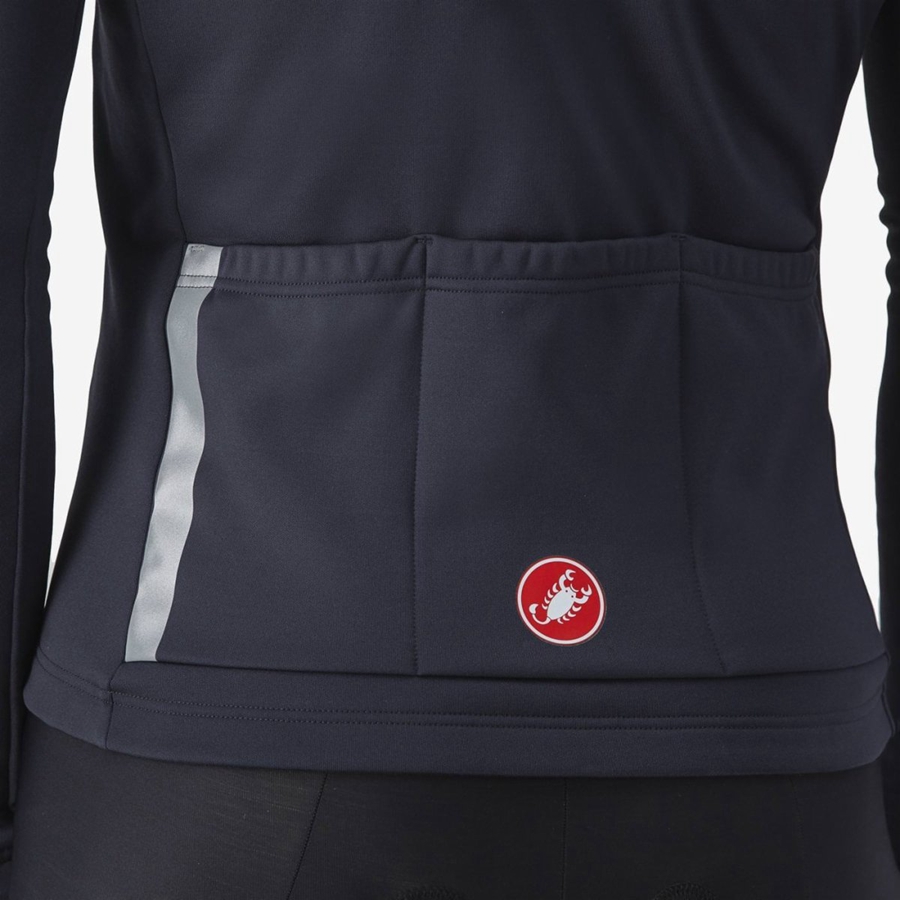 Castelli ENTRATA THERMAL Jersey Heren Zwart Rood | 428703YCQ