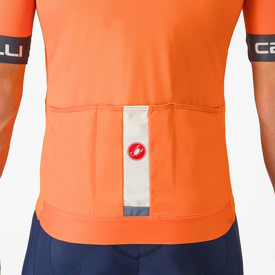 Castelli ENTRATA VI Jersey Heren Oranje Donkergrijs | 408397MQH