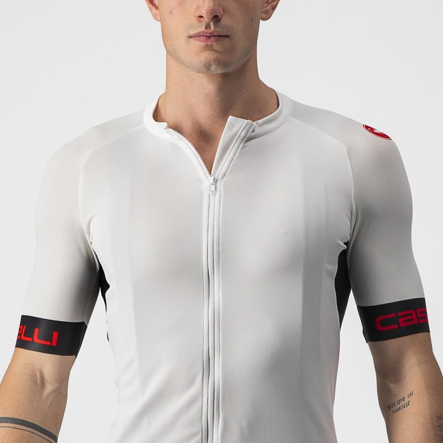 Castelli ENTRATA VI Jersey Heren Wit Zwart Rood | 631890YGT