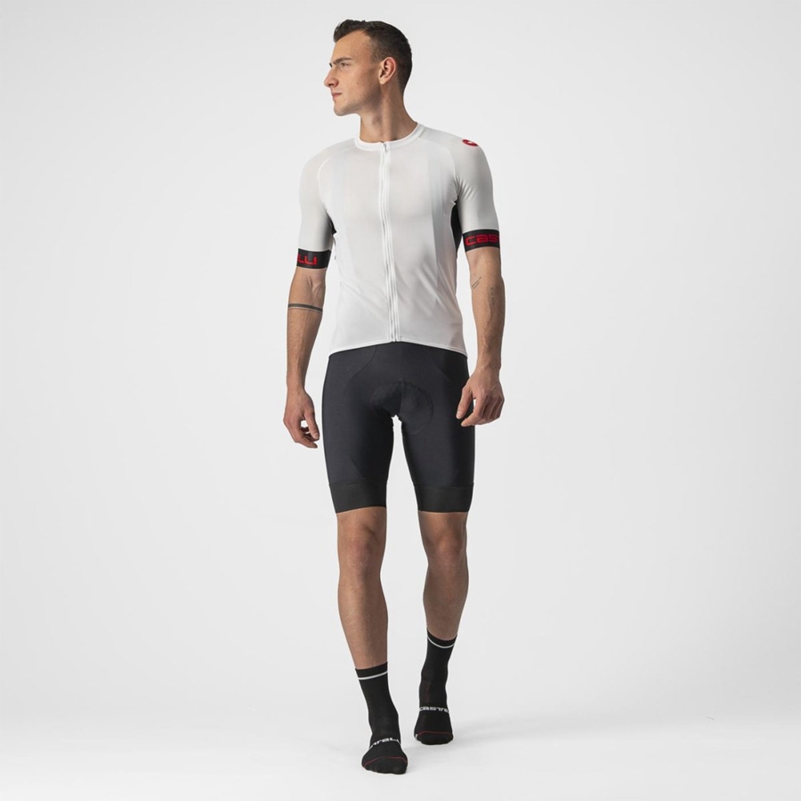 Castelli ENTRATA VI Jersey Heren Wit Zwart Rood | 631890YGT