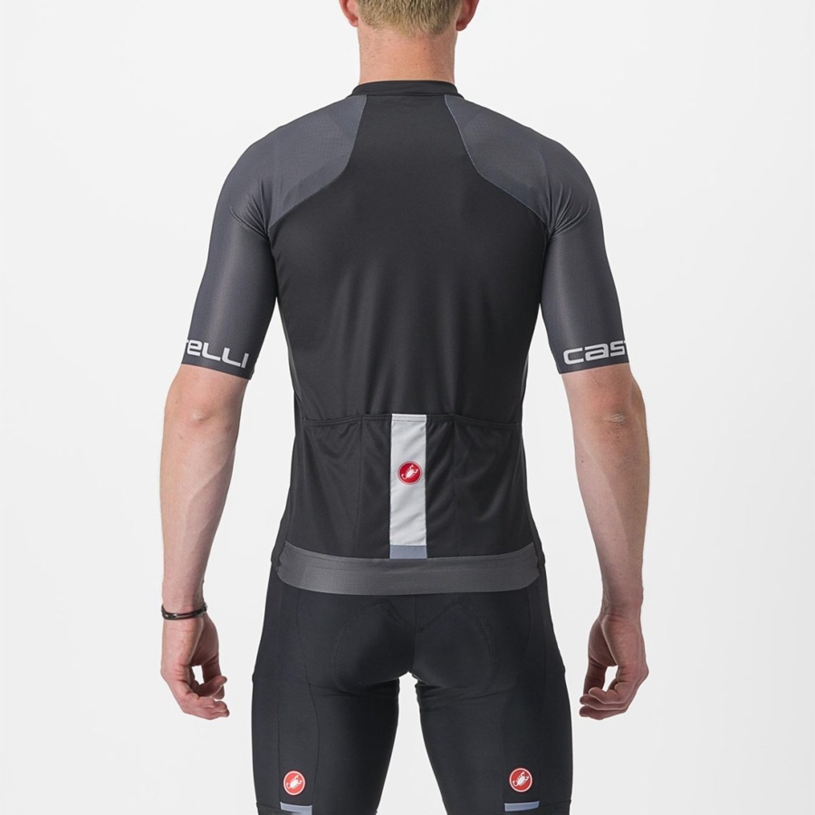 Castelli ENTRATA VI Jersey Heren Zwart Donkergrijs Zilver | 183509OEQ