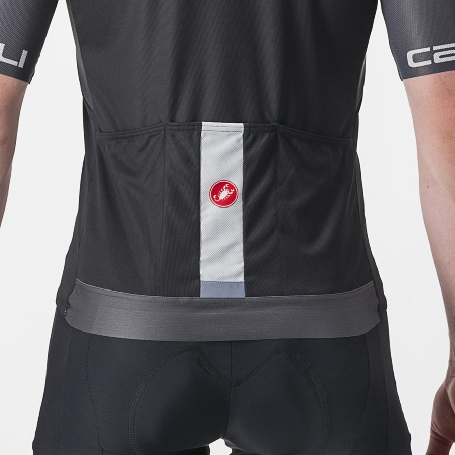 Castelli ENTRATA VI Jersey Heren Zwart Donkergrijs Zilver | 183509OEQ