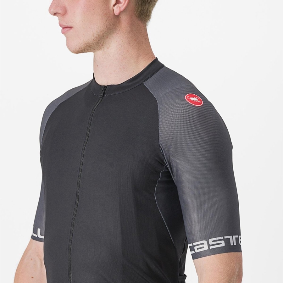 Castelli ENTRATA VI Jersey Heren Zwart Donkergrijs Zilver | 183509OEQ