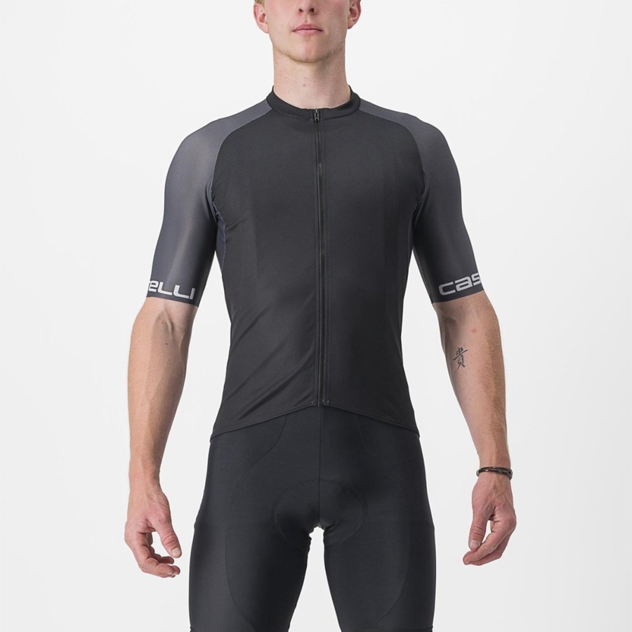 Castelli ENTRATA VI Jersey Heren Zwart Donkergrijs Zilver | 183509OEQ