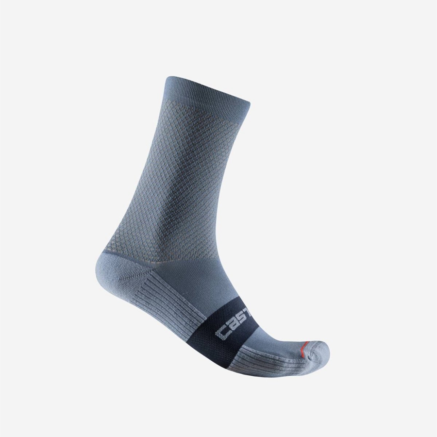 Castelli ESPRESSO 15 Sokken Heren Lichtgrijs Blauw | 604538HZU