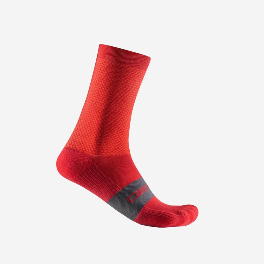 Castelli ESPRESSO 15 Sokken Heren Rood | 934721HJN