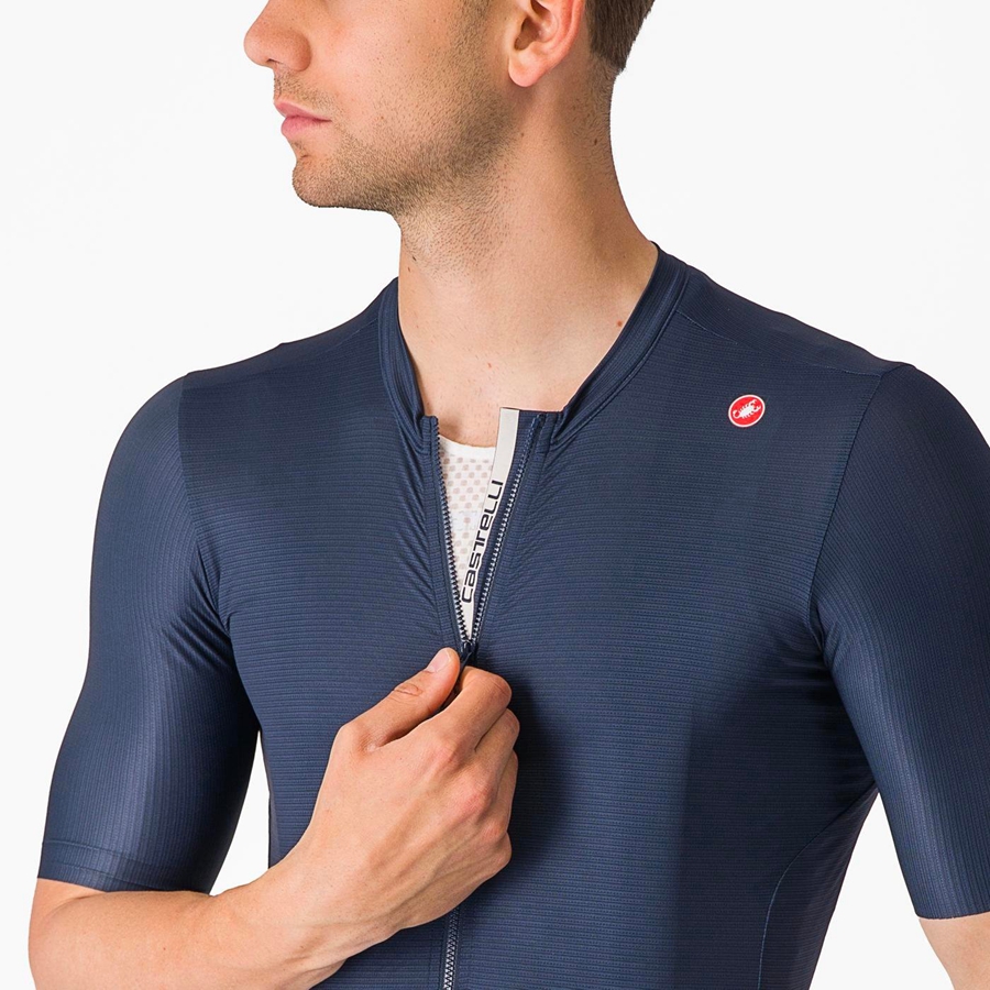 Castelli ESPRESSO Jersey Heren Blauw Zilver | 542368IFP