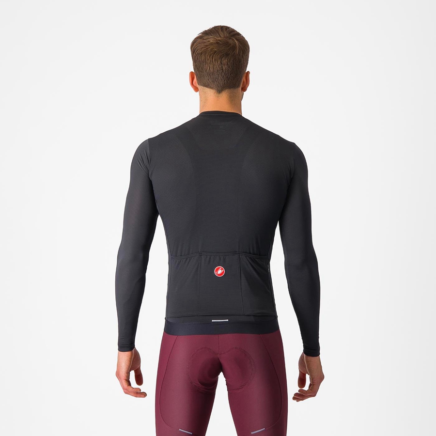 Castelli ESPRESSO LS Jersey Heren Zwart Donkergrijs | 517384DUM