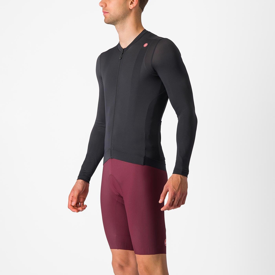 Castelli ESPRESSO LS Jersey Heren Zwart Donkergrijs | 517384DUM