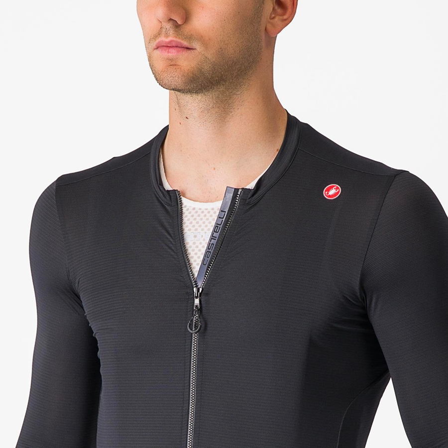 Castelli ESPRESSO LS Jersey Heren Zwart Donkergrijs | 517384DUM