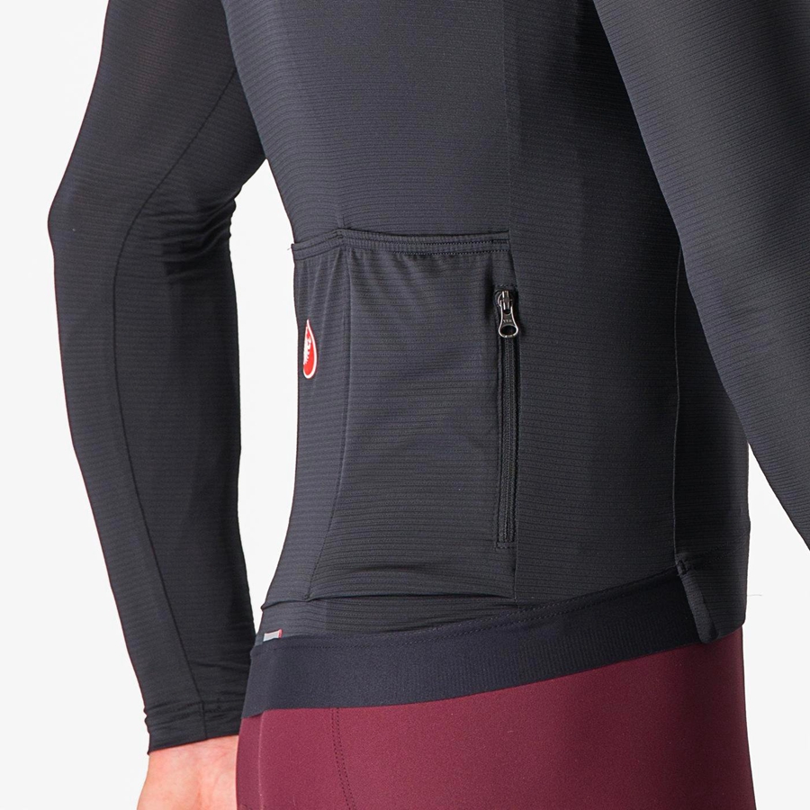 Castelli ESPRESSO LS Jersey Heren Zwart Donkergrijs | 517384DUM