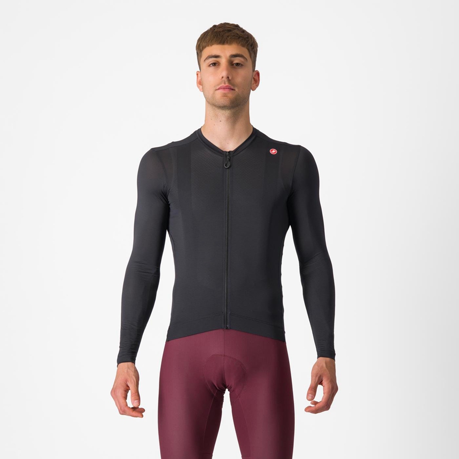 Castelli ESPRESSO LS Jersey Heren Zwart Donkergrijs | 517384DUM