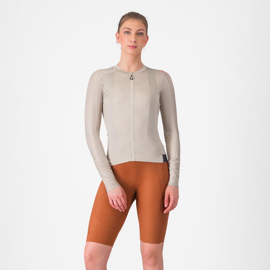 Castelli ESPRESSO W DT Korte Broek Met Slabbetje Dames Beige | 194253XEG