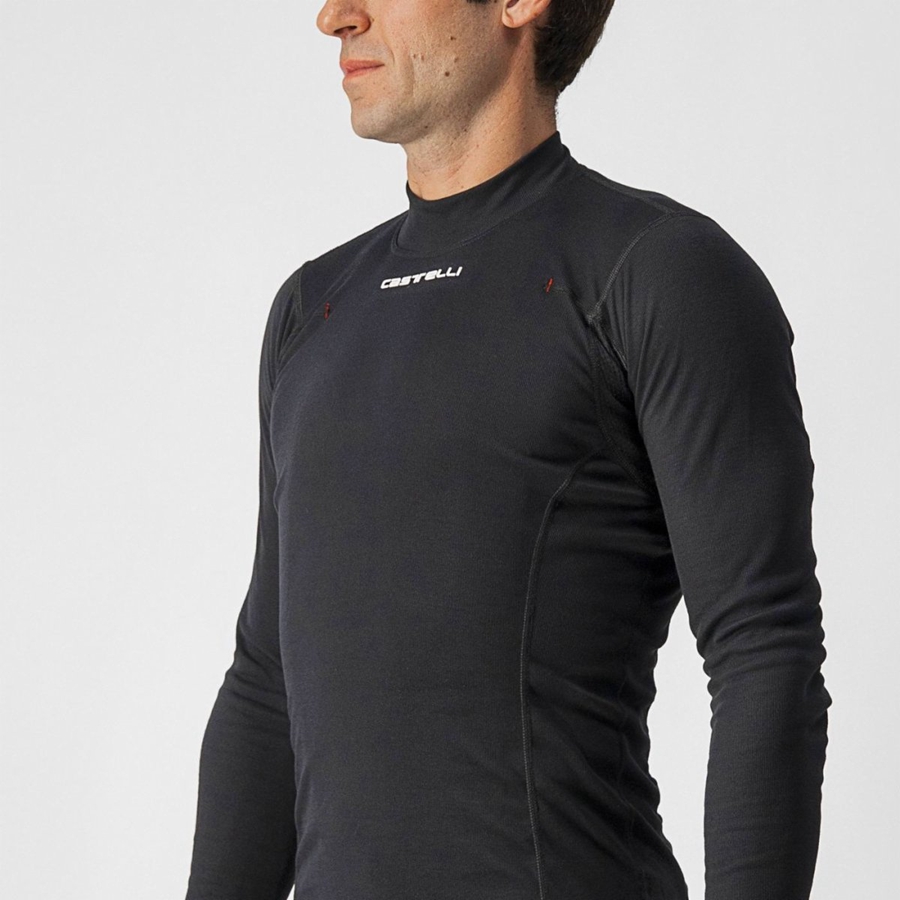 Castelli FLANDERS WARM LONG SLEEVE Basislaag Heren Zwart | 251074HPG