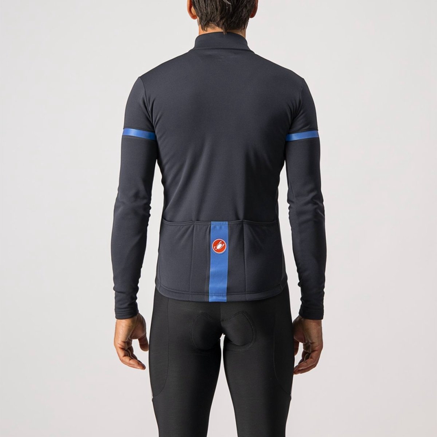 Castelli FONDO 2 FZ Jersey Heren Zwart Blauw | 976508MTQ