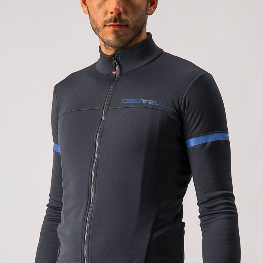 Castelli FONDO 2 FZ Jersey Heren Zwart Blauw | 976508MTQ