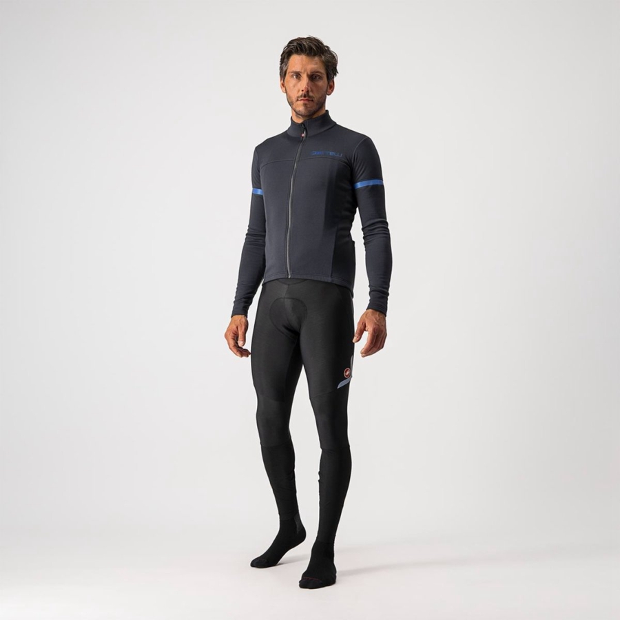 Castelli FONDO 2 FZ Jersey Heren Zwart Blauw | 976508MTQ