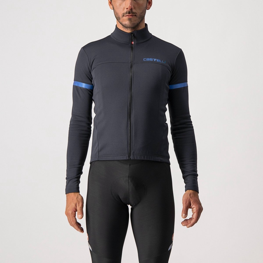 Castelli FONDO 2 FZ Jersey Heren Zwart Blauw | 976508MTQ