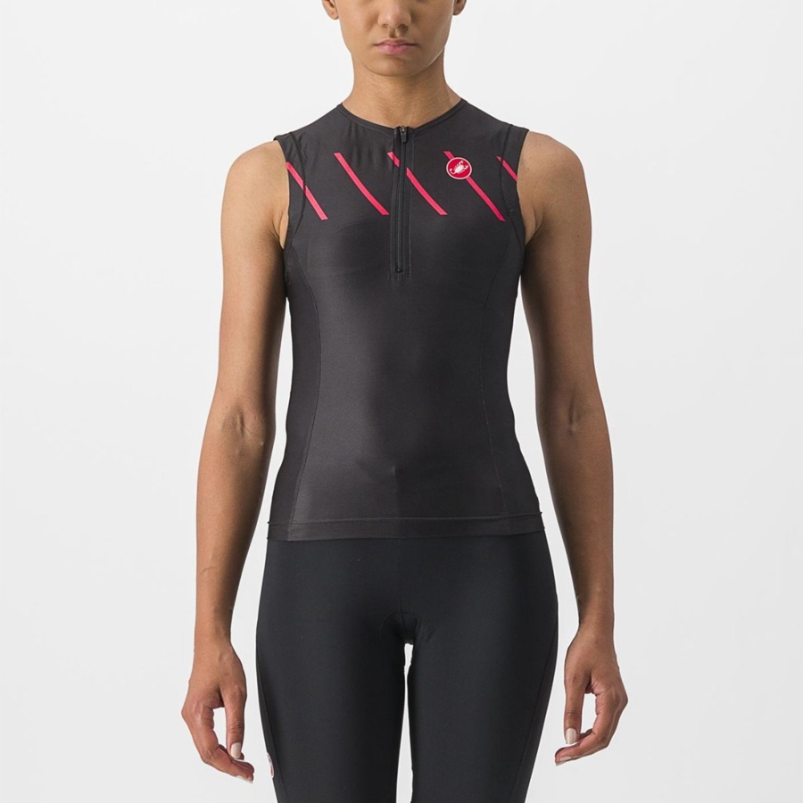 Castelli FREE 2 W TRI SINGLET Pakken Dames Zwart | 863924GMT