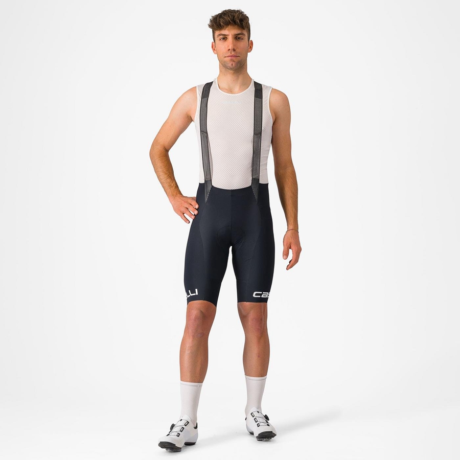 Castelli FREE AERO RC CLASSIC Korte Broek Met Slabbetje Heren Zwart Wit | 573461ESA