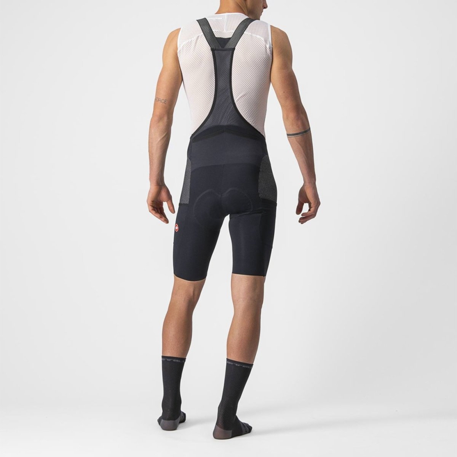 Castelli FREE UNLIMITED Korte Broek Met Slabbetje Heren Zwart | 615480HLJ