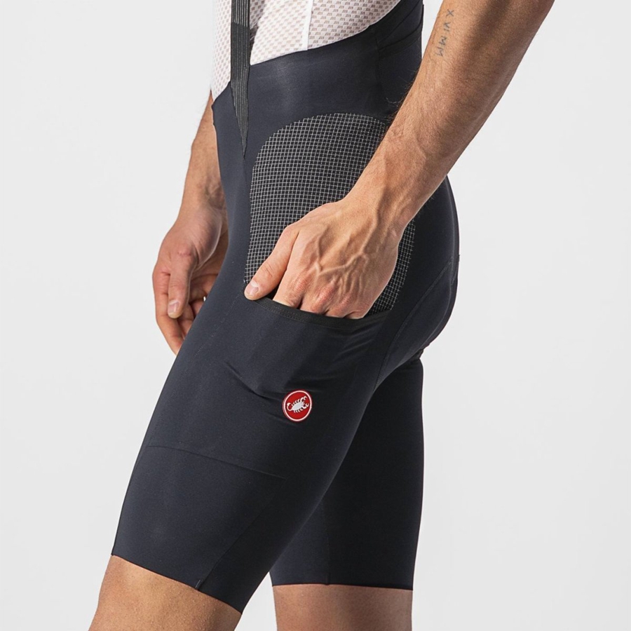 Castelli FREE UNLIMITED Korte Broek Met Slabbetje Heren Zwart | 615480HLJ