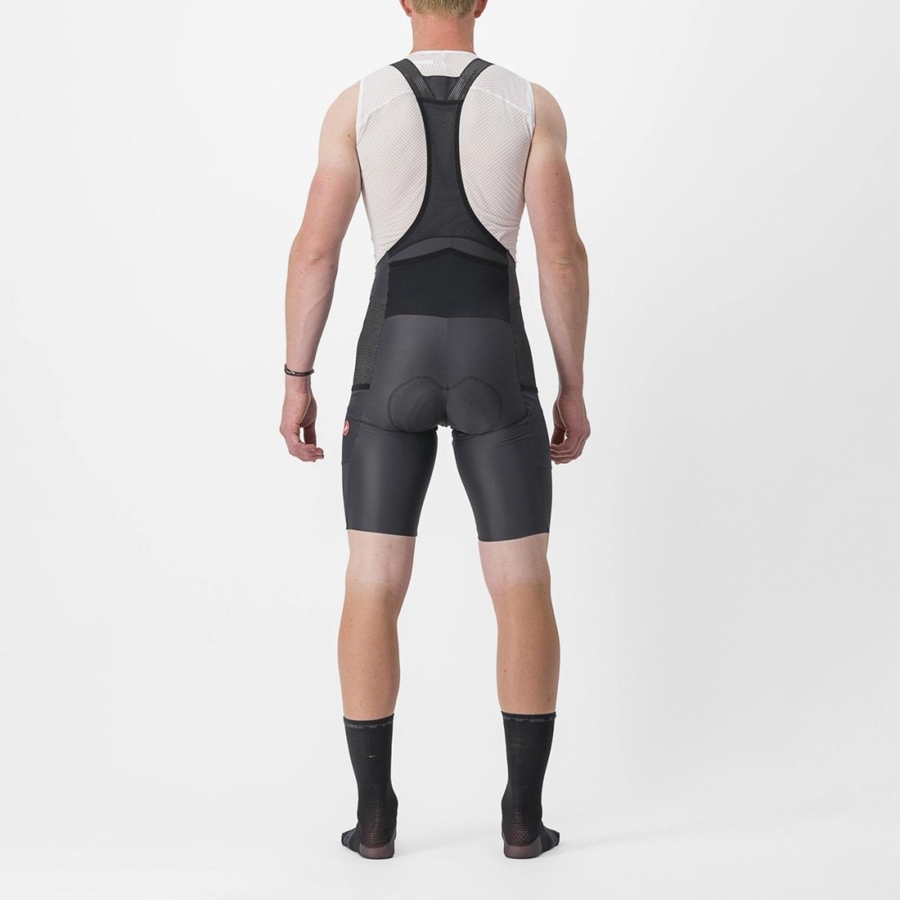 Castelli FREE UNLIMITED Korte Broek Met Slabbetje Heren Donkergrijs | 045862PXC