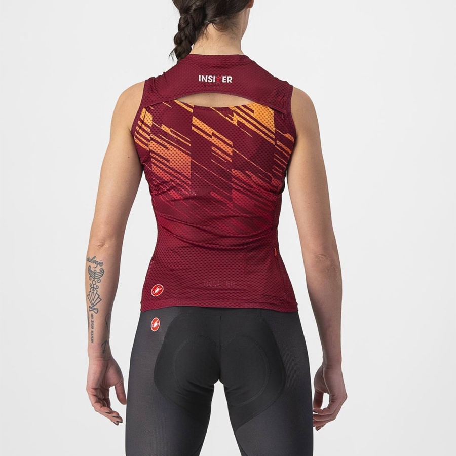 Castelli INSIDER W SLEEVELESS Jersey Dames Bordeaux | 203614YZQ