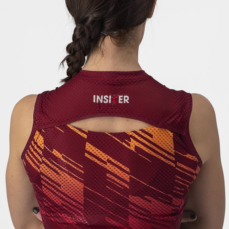 Castelli INSIDER W SLEEVELESS Jersey Dames Bordeaux | 203614YZQ