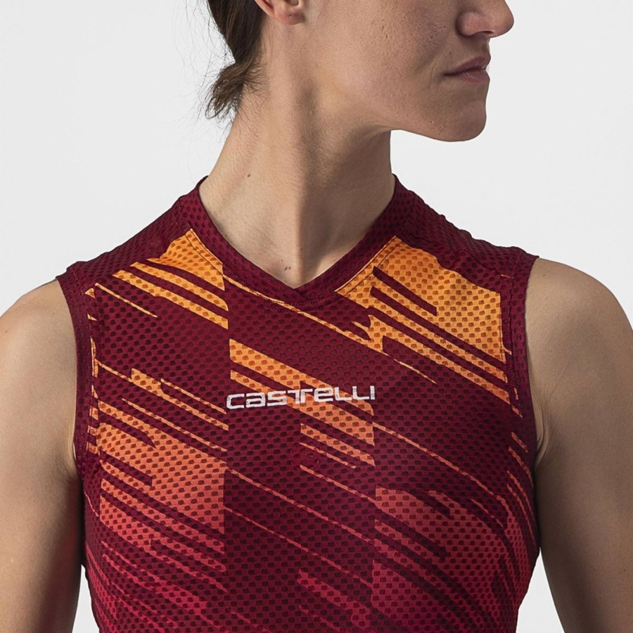 Castelli INSIDER W SLEEVELESS Jersey Dames Bordeaux | 203614YZQ