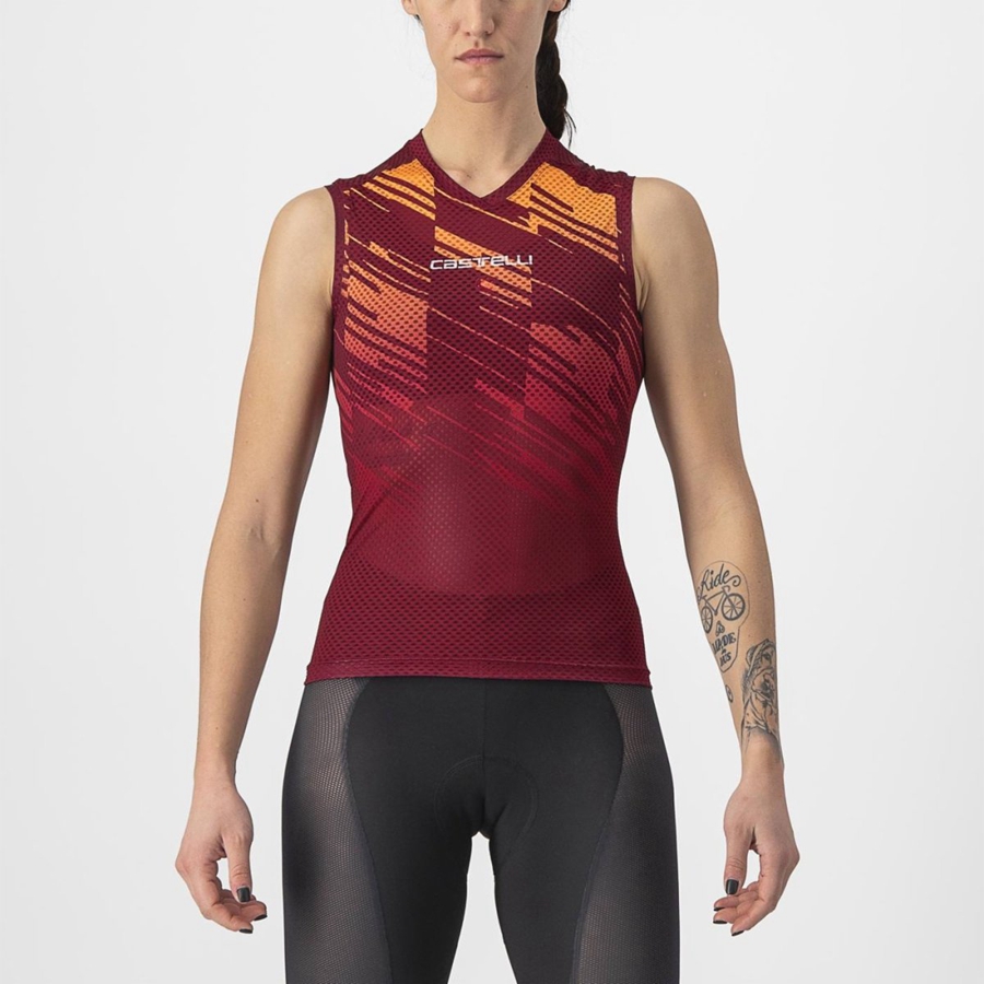 Castelli INSIDER W SLEEVELESS Jersey Dames Bordeaux | 203614YZQ