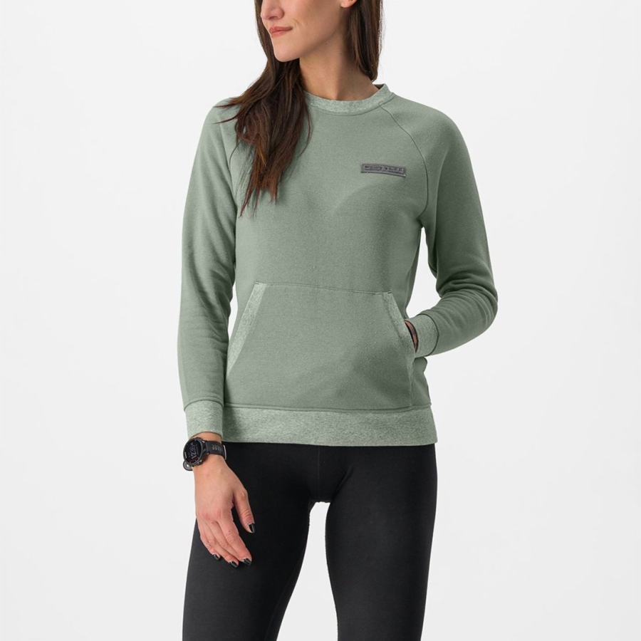 Castelli LOGO W SWEATSHIRT Casual Dames Groen | 625481JKI