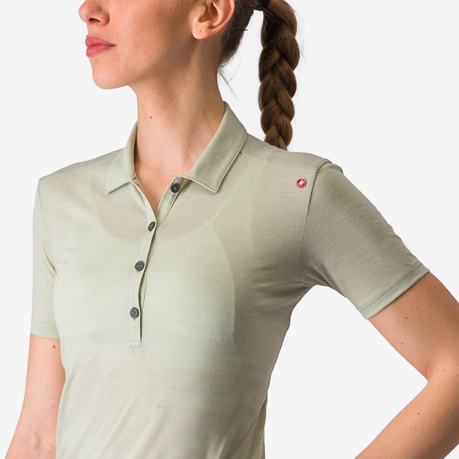 Castelli MERINO W POLO Casual Dames Groen | 068275DHN