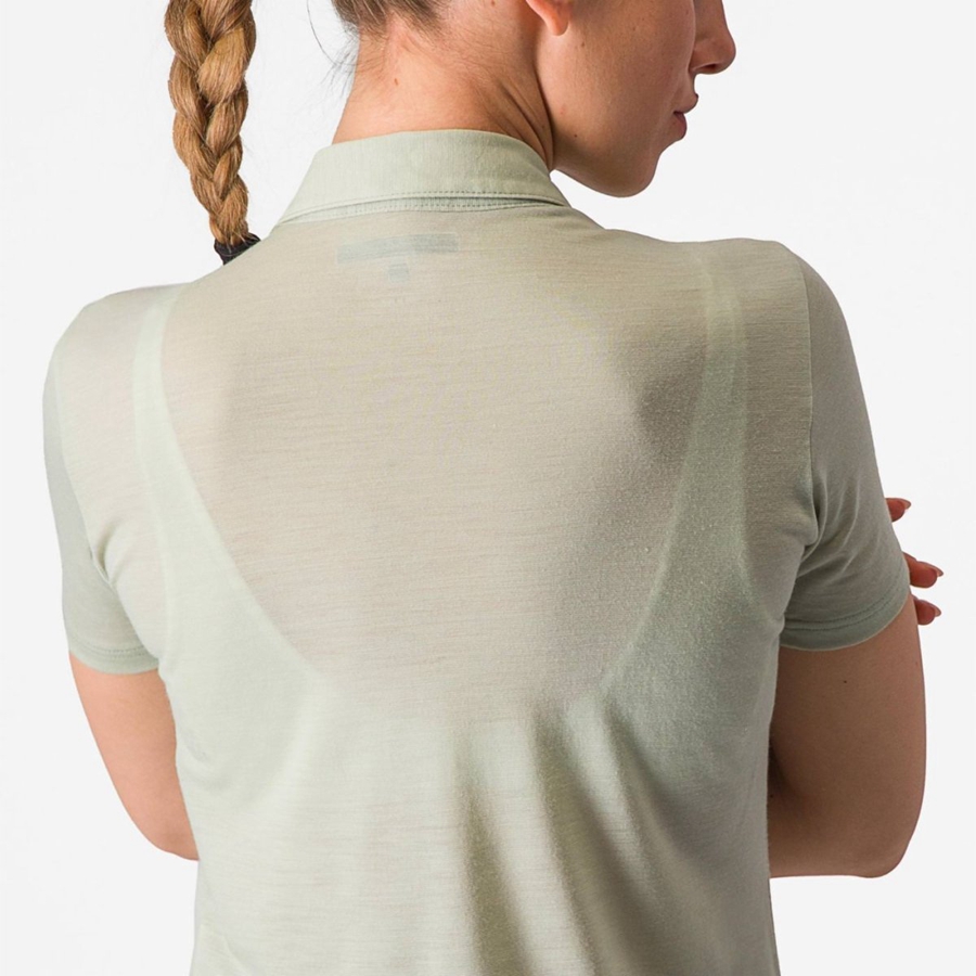 Castelli MERINO W POLO Casual Dames Groen | 068275DHN